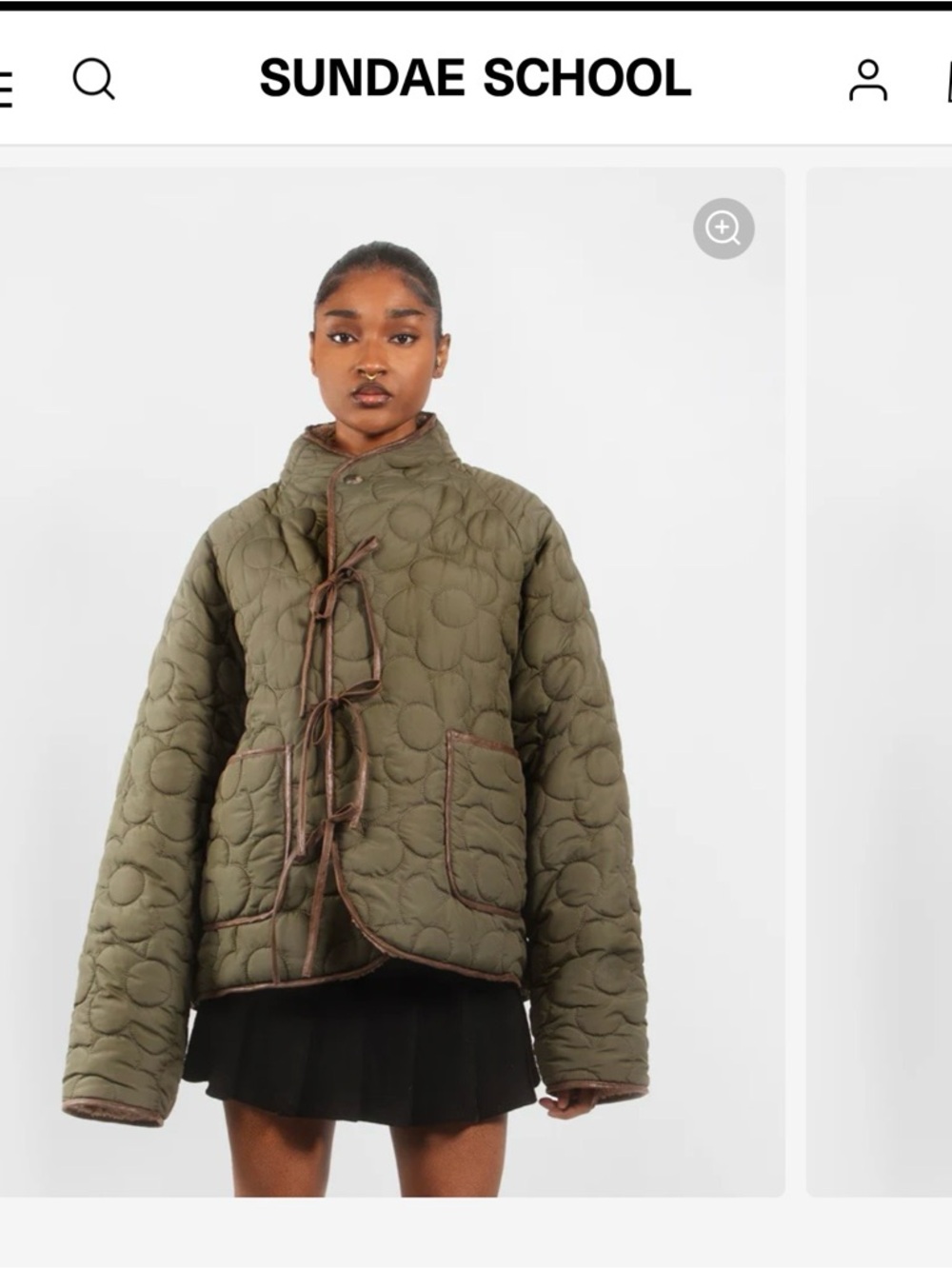 Sundae School Olive Quilted Reversible Jacket NWOT